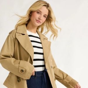 Free Assembly Women’s Cropped Trench Coat, Size XS